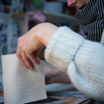 Louise Hall in her studio 2016